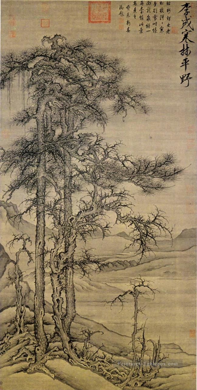 hivernal niveau de la forêt à distance Li Cheng chinois traditionnel Peintures à l'huile